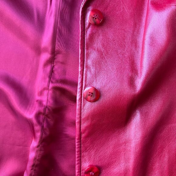 Danier Red Leather Blazer Jacket - Sz L - Amazing Vintage Condition - Picture 10 of 15